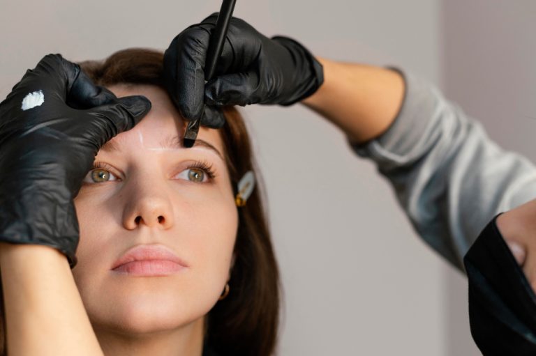 Eyebrow microblading measurement and mapping