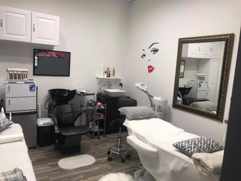 Treatment room and styling chairs inside K's iBrows & Lashes Studio, Aubrey TX